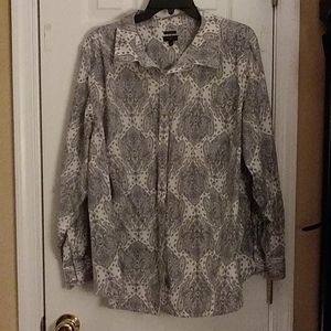 Button down blouse 22W Paisley